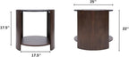 DDAYALANE Farmhouse Wooden Bedside Table for Living Room, White Faux Marble Tabletop, 25" Round Side Table Night Stand for Bedroom with 2-Tier Storage End Table, Rustic Black and White