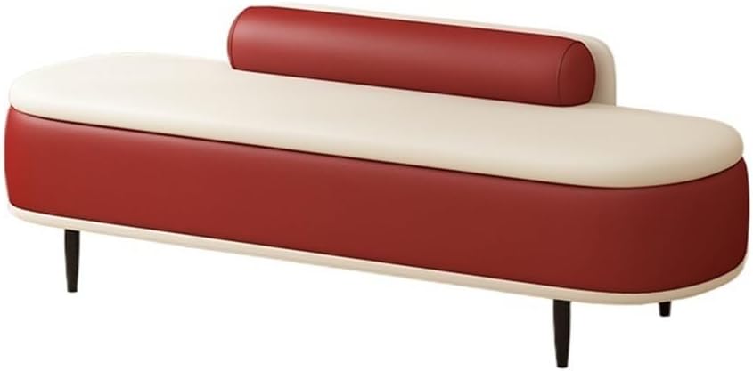 Modern Bedroom Bedside Bench Shoe Entrance Long Entry Cloakroom Sofa Entryway(Red,Large)