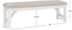 Pemberly Row 60" Wood/Fabric Bench, Smokey White Finish, Beige Upholstery, Transitional Style, Stain-Resistant Seat, Durable Construction, Comfortable Seating for Kitchen or Dining Room