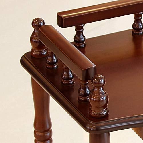 Telephone Table, American Solid Wood Telephone Table,Vintage European Plant Stand,Roman Column Table,Storage Side End Table,Sofa Side Table (Color:Brown red,Size:15.3511.