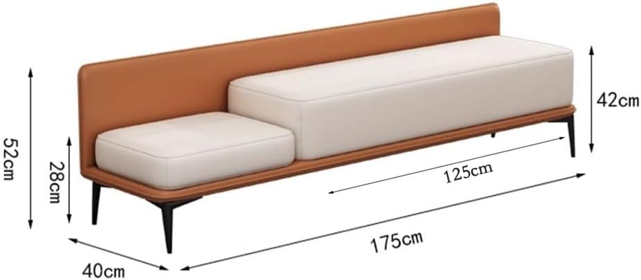 Modern Bed End Stool Modern Bedside Bench Bedroom Entrance Shoe Long Sofa Entryway(Brown)