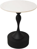 Side Table with Marble Top Metal End Table Modern Sofa Side End Table Coffee Round Side Desk for Couch Living Room Bedroom Outdoor
