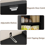 BORNOON Pantry Organizers and Storage Cabinet, 71” Barn Door White Kitchen Cabinet with Drawers and Adjustable Shelf, Tall Pantry for Kitchen, Dining Room, Living Room. Bathroom and Office