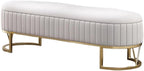 Modern Storage Bench Upholstered Bedside Stool with Metal Legs Modern for Living Room Entryway Entryway(Beige,Small)