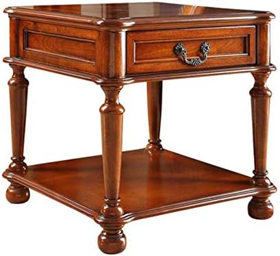 Telephone Table, Living Room Solid Wood Sofa Side Table,American Telephone Side Table,European Style Simple Retro Tea Table,Bedside Table with Drawers (