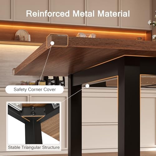 Einhomn Extendable Dining Table for 4-6, 63" Modern Kitchen Table, Farmhouse Dining Room Tables for Dining, Kitchen, Office, Living Room, Rectangular Wooden Tables, Space Saving (Walnut)