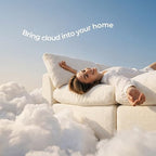 Amsleekey 108" Cloud Sectional Couch with 2 Washable Cover Sets | L-Shaped Modular Sofa with Ottoman, Deep Seat Couch for living room, DIY Covers in White and Gray