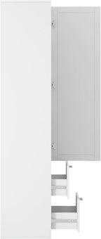 KEIKI Kitchen Pantry Storage Cabinet with Multi-Tier Shelf & Drawers, Spice Rack Next to Fridge, Freestanding Wood Cabinet Hutch Food Pantries Cupboard for Dining Room, Narrow Spaces