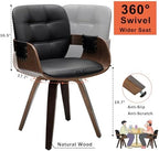 Swivel Dining Chairs, Mid Century Modern Chairs with Arms and Curved Back