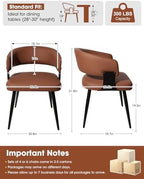 Dining Chairs Set of 4, Modern Faux Leather Kitchen Chairs