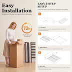 Queen Bed Frame w/ Classic Headboard, Cloud Upholstered Platform Bed Frame