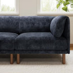 Cloud Sectional Couches for Living Room,Modular Sectional Sofa,Blue | Extra Deep 8 Seater,Mid Century Modern Oversized Couches With Ottoman,Solid Wood Leg,Large Sofa for Big Space,Office