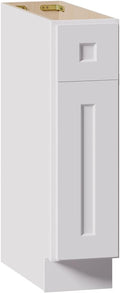 Solid Wood Kitchen Base Cabinets with Drawers, 9 Inch Wide 24 Deep RTA Storage Organizer with Shaker Doors, Small Cabinet Without Countertop, Easy Assembly for Laundry Room, Home Office-White