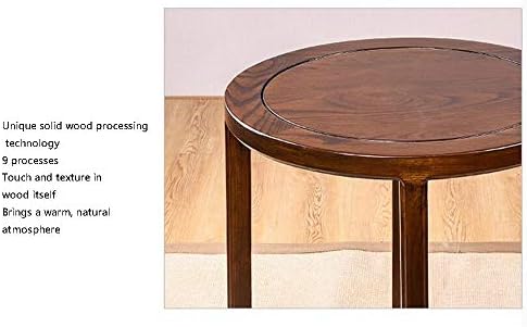 Telephone Table, Solid Wood Side Table,Sofa Table,Living Room Moving Round Table,Telephone Table Furniture(Color:Brown,Size:19.6819.6823.62in)