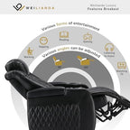 Weilianda Home Theater Seating, Top Grain Leather Movie Theater Chair | Black Row of 1, Zero Gravity, Power Headrest, Tray Table, Electric Reclining Seat for Media Room