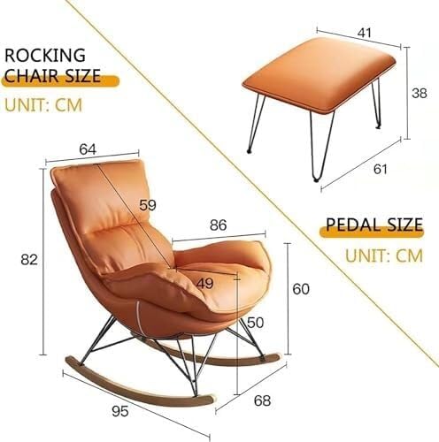 Rocking Chair with High Rest and Footstool, Reclining Glider Chair for Living Room Bedroom, 330lbs Capacity
