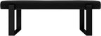 VANT Upholstered Bed Bench - Vintage Leather Jet Black - Matte Black - Contemporary Modern, Bedroom Bench Seat, Hallway, or Entryway