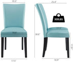 Parsons Solid Wood Dining Chairs Set of 6 with UP High Back, Kitchen Chairs with Upholstered Seat, Holds Up to 300 Lbs,Accent Chairs Easy Assembly, Light Blue CY1331HL