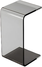 Side Table,C Shaped End Table, Acrylic Sofa Side Table, Bedside Table for Bedroom Small Modern Coffee Table Suitable for Living Room (Smoke Gray)