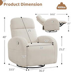 Manual Swivel Rocker Recliner, Small Recliners for Small Spaces