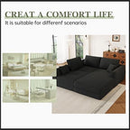 106" Modular Sectional Sofa with Deep Seat, L-Shaped Corduroy Couch with Reversible Chaise, 3-Piece Set for Living Room Bedroom Apartment, No Assembly Required