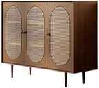 Entryway Cabinet Retro Rattan Sideboard Wall Kitchen Storage Cabinet Modern Restaurant Wine Cabinet Sideboard Storage Cabinet(Small)