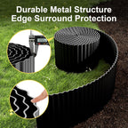Land Guard Metal Landscape Edging, 6" x 50 ft (2-Roll Pack) – Flexible Black Garden Border