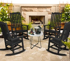 Oversized All-Weather Outdoor Rocking Chairs Set of 2, Patio Rocker | Ergonomic Curved Slat High Back, Smooth Rocking, Tall Seat Relieves Calf, Holds 380lbs, Fade Crack Resistant & Easy to Clean
