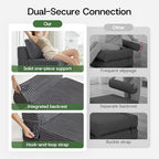 Convertible 4-in-1 Folding Sofa Bed Sleeper Chair Couch Foldable Chaise Lounger & Mattress Pocket Coils+Foam Fill Medium Support, No Assembly for Living Room/Bedroom, Twin