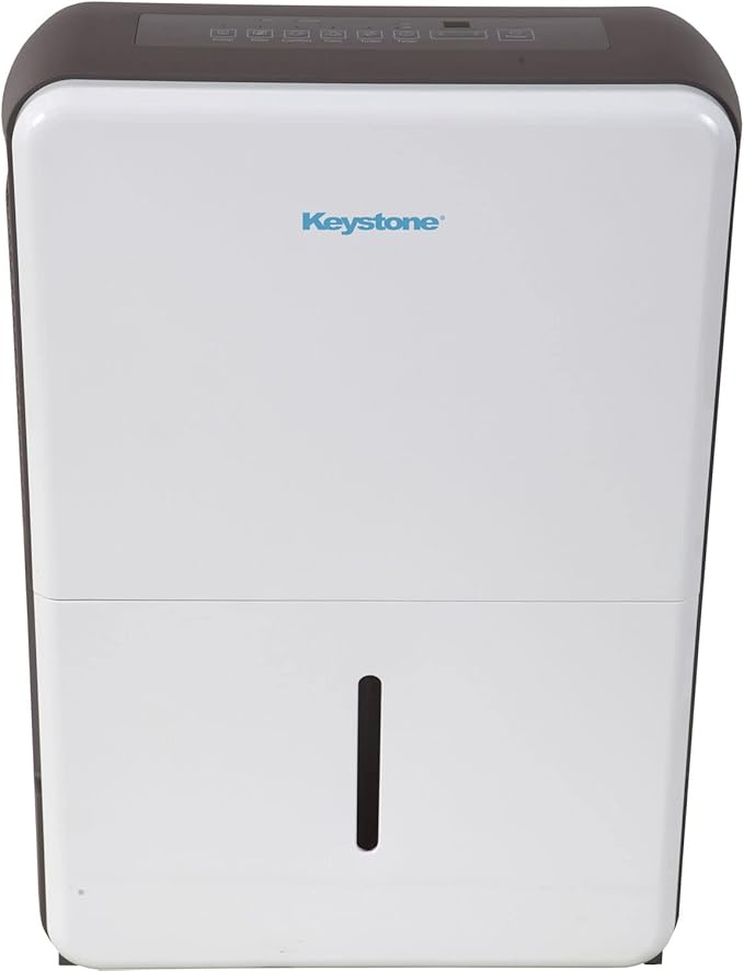Keystone Energy Star 50-Pint Portable Dehumidifier for Basement, Garage, Living Room, and Extra Large Rooms up to 4,500 Sq.Ft., Quiet Dehumidifier for Home with Auto-Shutoff, Timer, and LED Display