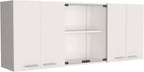 2 Piece Kitchen Set with Island Cart and Wall Cabinet | Includes pre-drilled holes for assembly