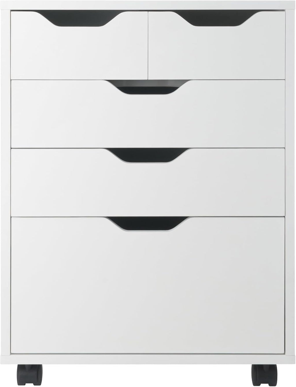 Winsome Halifax Mobile Storage Cabinet with 5 Drawers in White, Stylish & Functional Home Storage Cabinet for Filing, Kitchen Organization, Moveable Furniture for Office, Dorms, Apartments