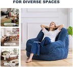 Giant Bean Bag Chair for Adults, Oversized Floor Lounge Chair with Armrests | Royal Blue, soft corduroy and resilient foam for living rooms, bedrooms, reading nooks, gaming rooms, movie nights, and pets