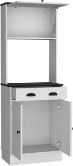 Pantry Cabinet Microwave Stand Warden, Kitchen, White/Black