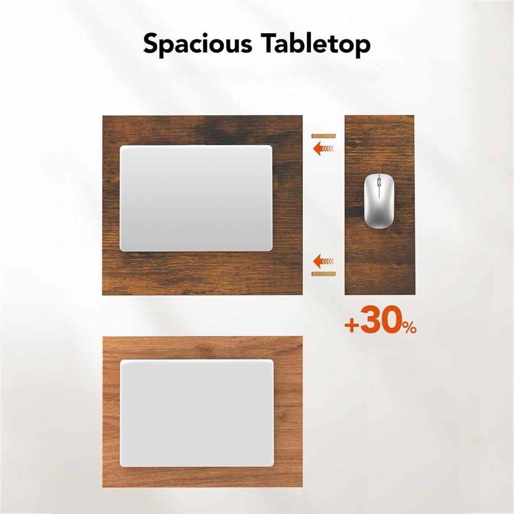 Side Table for Couch, C Shape End Table with Metal Frame, Adjustable Feet Height and Spacious Tabletop Surface Design, Save Valuable Space and Built to Last for Small Space, Bedroom
