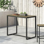 Industrial Outdoor Bar Table – Acacia Wood Top with Metal Frame, Perfect for Patio Bar Stools, Bar Stool Set of 2, Tall Chairs for Bar & Outdoor Counter Height Bar Stools