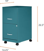 Lorell LYS SOHO File/File Mobile Cabinet, Teal
