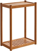 Rolling Wooden End Table with Wheels, Multifunctional 2 Tier Storage Nightstand for Bedroom and Living Room, Perfect for Small Spaces