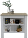 Kitchen Island with Three Storage Shelves and Four Legs | Tabletop with silver nanoparticles for reduction