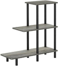 Pemberly Row Turn-N-Tube 3-Tier Engineered Wood Sofa Side Table, 32.64 in Tall, French Oak Gray Finish, Modern Design, Sturdy Storage Shelves, Rounded Corners, Living Room or Office Use