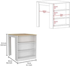 2 Piece Kitchen Set with Island Table and Pantry Cabinet | Includes pre-drilled holes for assembly