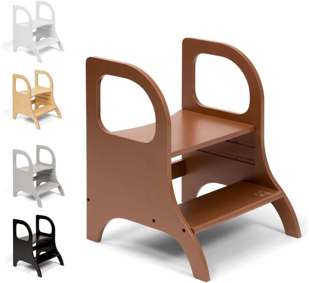 Ette Tete MIIMO • Adjustable Height Toodler Step Stool • Potty Training Toilet Stool (Mocha)