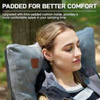 EVER ADVANCED Padded Oversized Folding Camping Chair for Adults, Heavy Duty Lawn Chair with Side Pockets, Portable Collapsible Quad Chair for Outside, Support Up to 500lbs, Grey
