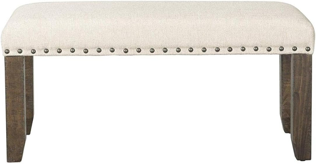 Picket House Furnishings Dex Bench in Smokey Walnut and Cream
