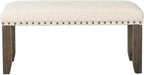 Picket House Furnishings Dex Bench in Smokey Walnut and Cream