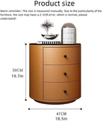 Bedside Table, Round Nightstand Night Stand Modern Nightstand Bedside Table with Drawers Modern Rounded Corner Leather Bedroom Storage Cabinet for Living Room Bedroom(White)