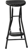 28 inch Black Bar Stool,Portable Stool for Adults Foldable Stools with Handle,Collapsible Heart-Shaped Folding Counter Height Stools Chair for Camping Kitchen,Loads 250 Lbs,1 Pack