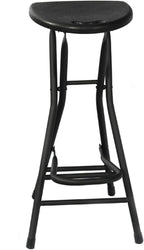 28 inch Black Bar Stool,Portable Stool for Adults Foldable Stools with Handle,Collapsible Heart-Shaped Folding Counter Height Stools Chair for Camping Kitchen,Loads 250 Lbs,1 Pack