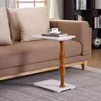 Telephone Table, Marble Sofa Side Table,Magazine Table,Telephone Table,Square Mobile Coffee Table(Color:White,Size:16.7311.6123.62in)