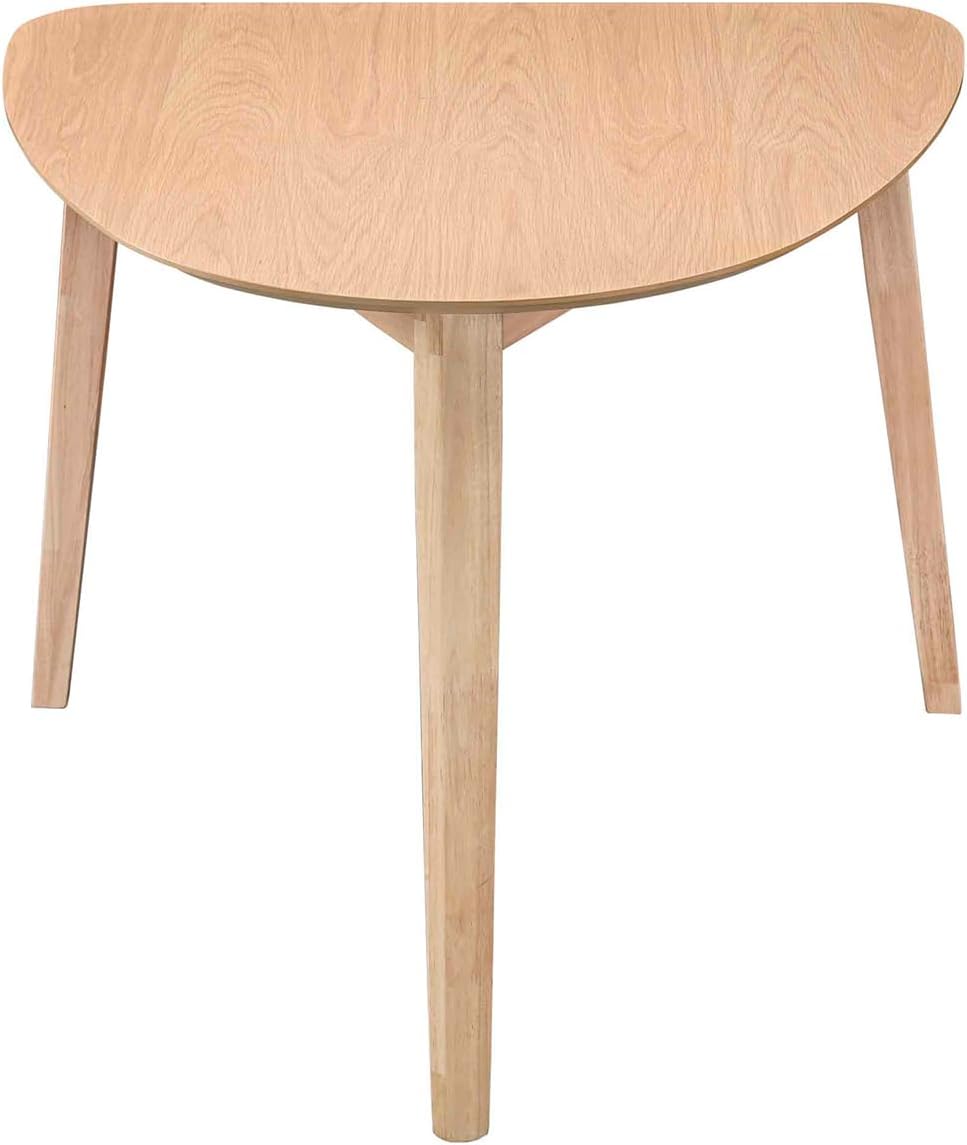 Acanva Modern Small Triangle Dining Room Table for Kitchen Compact Space, Farmhouse Dinner Tables with MDF Top and Wooden Legs, Natural Oak
